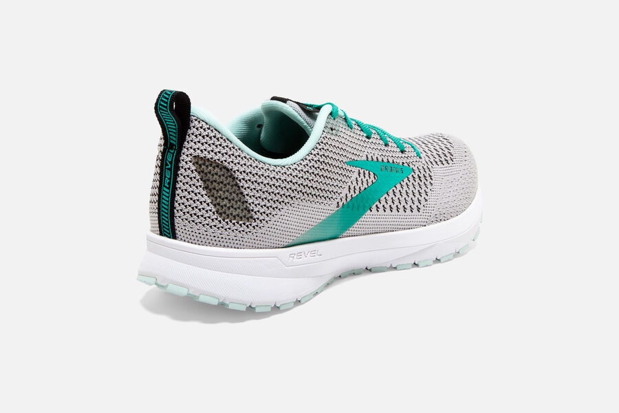 Brooks Revel 4 Road Running Shoes Womens - White/Turquoise - FLBZW-6385